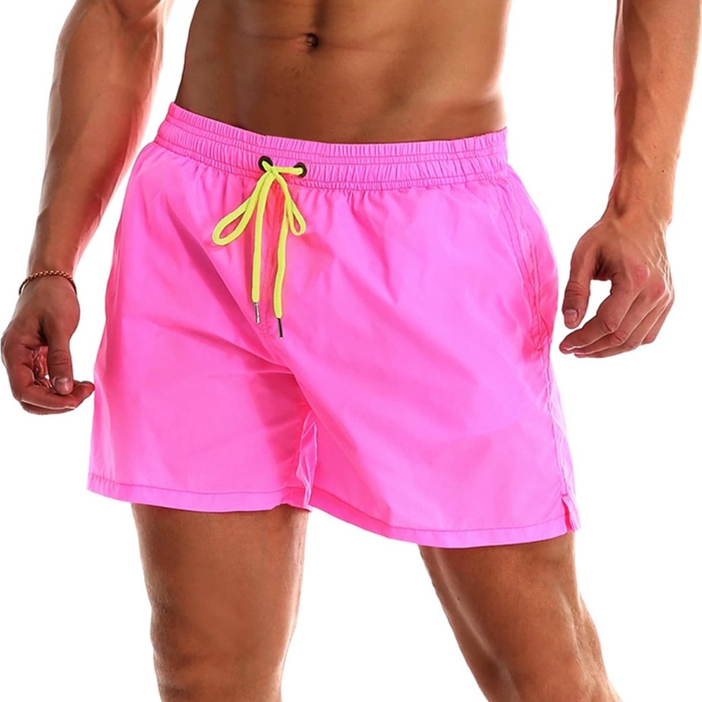Hot Pink Men’s Swim-trunks